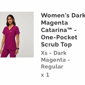 Figs Dark Magenta Scrub Top